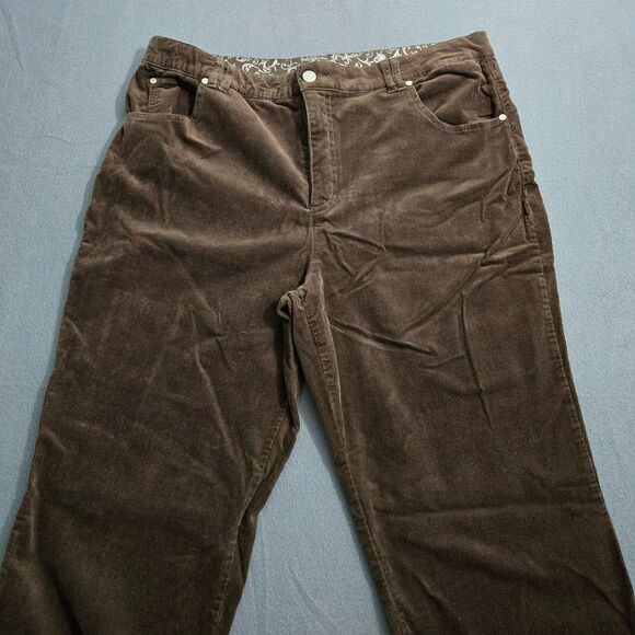 Erika Women 14 Brown Daria Corduroy Jeans Straight Leg High Rise - Picture 3 of 14